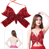 Womens Belly Dance Bra Sequin Tops Latin Costumes Party Club Wear Red