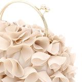 Satin Flower Clutch Dressy Wedding Cocktail Evening Bag Totes Crossbody Bag