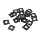 Maxbell 20pcs Badges Patch Labels Eyelets Grommets Sewing Applique Black Square