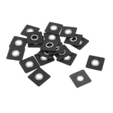 Maxbell 20pcs Badges Patch Labels Eyelets Grommets Sewing Applique Black Square