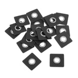 Maxbell 20pcs Badges Patch Labels Eyelets Grommets Sewing Applique Black Square