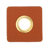 Maxbell 20pcs Badges Patch Labels Eyelets Grommets Sewing Applique Brown Square
