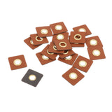 Maxbell 20pcs Badges Patch Labels Eyelets Grommets Sewing Applique Brown Square