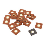 Maxbell 20pcs Badges Patch Labels Eyelets Grommets Sewing Applique Brown Square