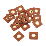 Maxbell 20pcs Badges Patch Labels Eyelets Grommets Sewing Applique Brown Square