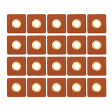 Maxbell 20pcs Badges Patch Labels Eyelets Grommets Sewing Applique Brown Square