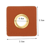 Maxbell 20pcs Badges Patch Labels Eyelets Grommets Sewing Applique Brown Square