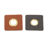 Maxbell 20pcs Badges Patch Labels Eyelets Grommets Sewing Applique Brown Square