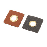 Maxbell 20pcs Badges Patch Labels Eyelets Grommets Sewing Applique Brown Square