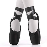 Ballet Shoes Professional Dance Shoes Adult Pointe Slippers Lace Up 34-43 Black 34