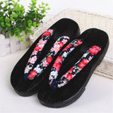 Maxbell Japanese Clogs Slippers Geta Sandals Flip Flops for Men Women Black Round 40
