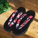 Maxbell Japanese Clogs Slippers Geta Sandals Flip Flops for Men Women Black Round 40