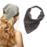 Women Bandana Elastic Soft Boho Hair Band Printed Hair Scarf Gifts Black