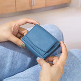 Fashion Small Women PU Leather Wallet with Coin Organizer Card Case Purse Blue