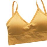 Women Wellbeing Bra Sports Bra Spaghetti Straps Bralette Yellow