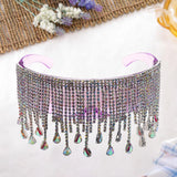 Women Rhinestone Tassel Sunglasses Individuality Fashion Sun Glasses Purple