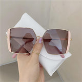 Metal Frame Retro Square Sunglasses Women Men Sport Fishing Eyewear Unisex Pink