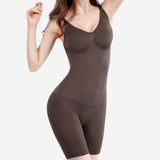 Full Body Shaper Women Tummy Control Shapewear Bodysuit Coffee S M