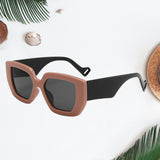 Oversized Sunglasses UV Protect Eyeglasses Stylish Sun Glasses Coffee