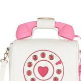 Telephone Shaped Crossbody Bag Shoulder Bag Totes Purse Satchel White