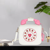 Telephone Shaped Crossbody Bag Shoulder Bag Totes Purse Satchel White