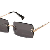 Retro Sunglasses Chic Tinted Lens UV Protection Eyewear Gold Legs Black Lens