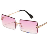 Retro Sunglasses Chic Tinted Lens UV Protection Eyewear Gold Leg Purple Lens