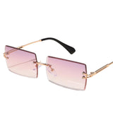 Retro Sunglasses Chic Tinted Lens UV Protection Eyewear Gold Legs Pink Lens