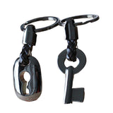 Couple Keychain Metal Split Rings Wedding Key Chain Keyrings Gift Black