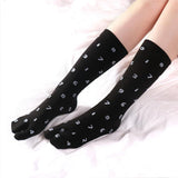 Women Sandal 2 Toe Flip Flop Socks Geta Stocking for Japanese Kimono Black