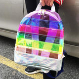 Clear Backpack Heavy Duty Shoulder Bag Outdoor Daypack Rucksack Purple