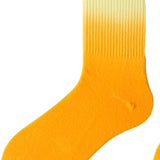 Women Cotton Socks Tube Long Socks Casual Walking Socks Yellow Orange