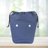 Drawstring Inner Insert Bag Pouch Organizer Bag Storage Deep Blue33x12x45cm