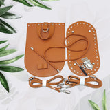 Leather Knitting Crochet Bag Nail Bottom Set for Backpack Bag Making Brown