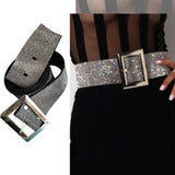 Rhinestone Beading Waist Chain Belt Jewelry Waistband Wedding Dress Gray