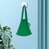 Knitted Pleated Bag Women Fashion Drawstring Handmade Shoulder Bag Green