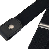 Fashion Adjustable Belts Stretch No Buckle Waistbands Black