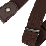 Fashion Adjustable Belts Stretch No Buckle Waistbands Coffee
