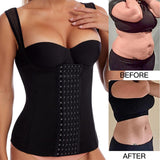 Women Underbust Waist Body Trainer Corset Vest Adjustable Hook Tummy Control Black S