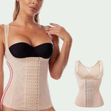 Women Underbust Waist Body Trainer Corset Vest Adjustable Hook Tummy Control Skin Color S