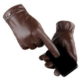 Windproof Waterproof Winter Driving Gloves Touch Screen Gloves for Men Brown