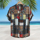 Maxbell Mens Shirts Button Up Shirts Polyester Cotton for Sun Beach Party L