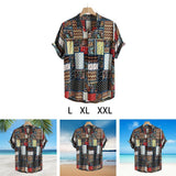 Maxbell Mens Shirts Button Up Shirts Polyester Cotton for Sun Beach Party L