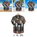 Maxbell Mens Shirts Button Up Shirts Polyester Cotton for Sun Beach Party L