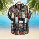 Maxbell Mens Shirts Button Up Shirts Polyester Cotton for Sun Beach Party L