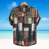Maxbell Mens Shirts Button Up Shirts Polyester Cotton for Sun Beach Party L