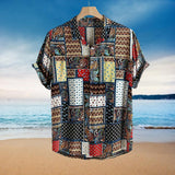Maxbell Mens Shirts Button Up Shirts Polyester Cotton for Sun Beach Party L