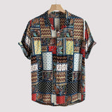 Maxbell Mens Shirts Button Up Shirts Polyester Cotton for Sun Beach Party L