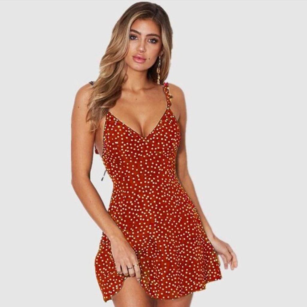 Women's Sling Dress Sleeveless Summer Fashion Lady Girl Suspender Skirt L