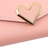 Women Small Wallet Mini Purse Bifold Leather Short Card Holder Handbag Pink